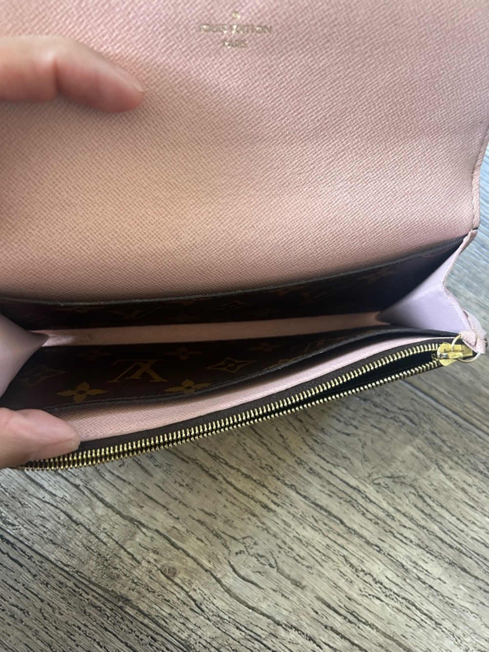 Louis Vuitton Monogram Canvas Emilie Long Wallet in Brown and Pink - Picture 6 of 17